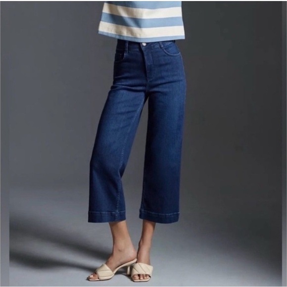 Pilcro Denim - Anthropologie Pilcro The Skipper Cropped Wide Leg Jeans Size 26